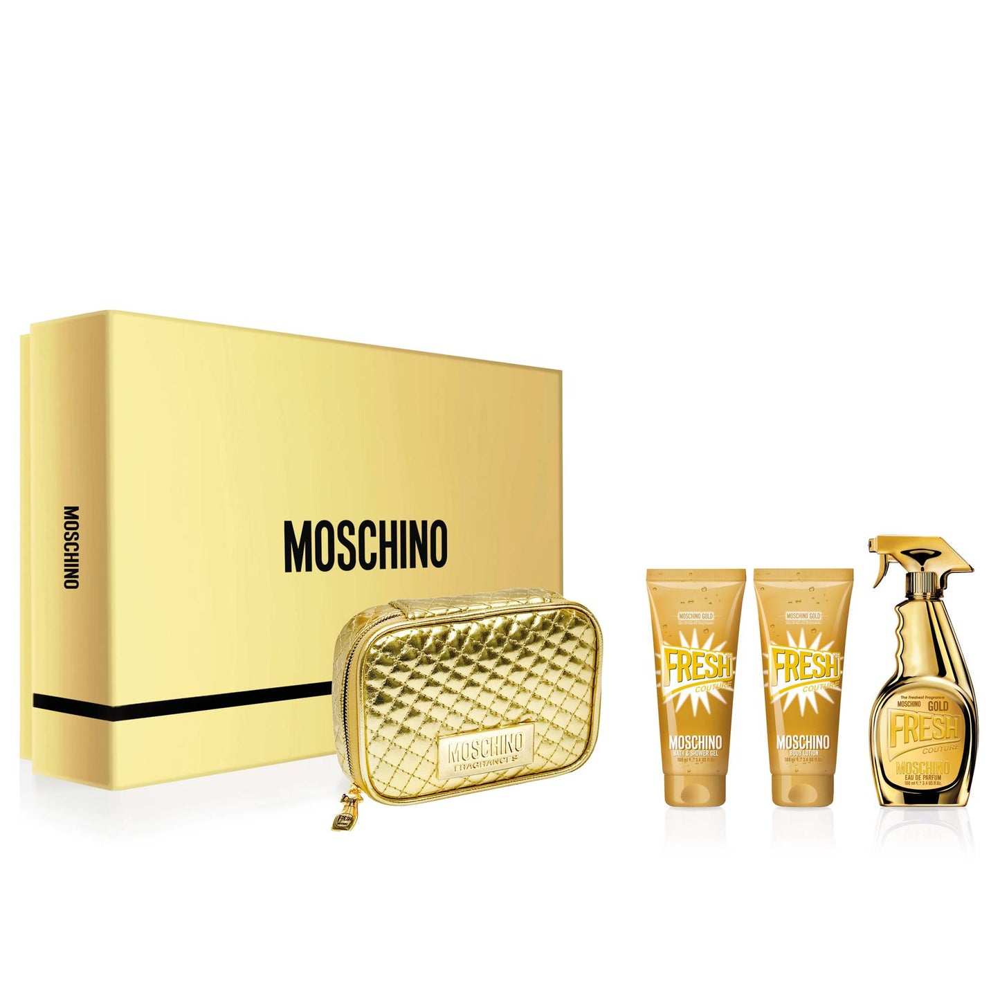 Set W Moschino Gold Fresh Couture 4 Pc
